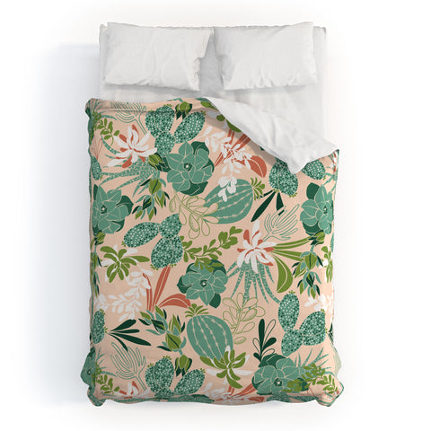 Heather Dutton Succulent Garden Blush Duvet Cover