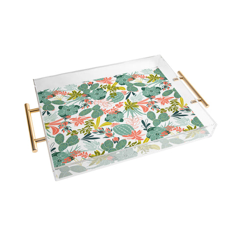 Heather Dutton Succulent Garden White Acrylic Tray