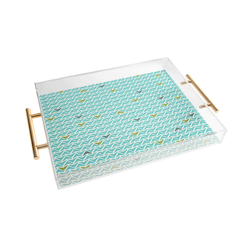 Heather Dutton Take Flight Aqua Acrylic Tray