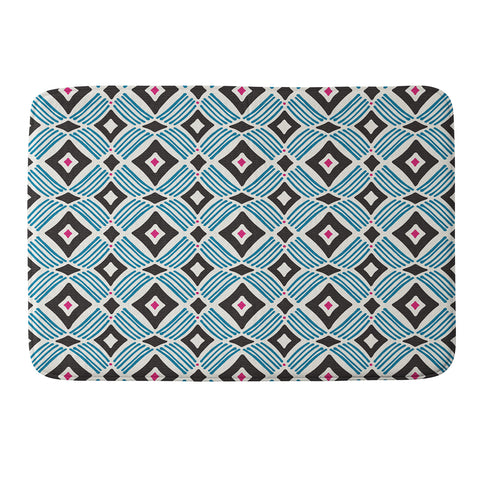 Heather Dutton Tarak Blue Black Memory Foam Bath Mat