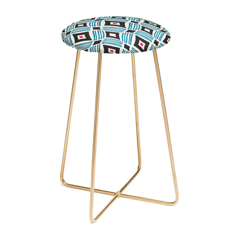 Heather Dutton Tarak Blue Black Counter Stool