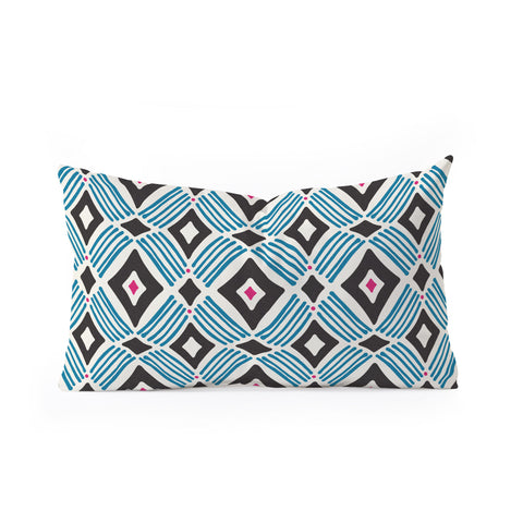 Heather Dutton Tarak Blue Black Oblong Throw Pillow