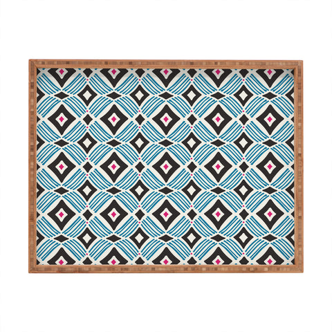 Heather Dutton Tarak Blue Black Rectangular Tray