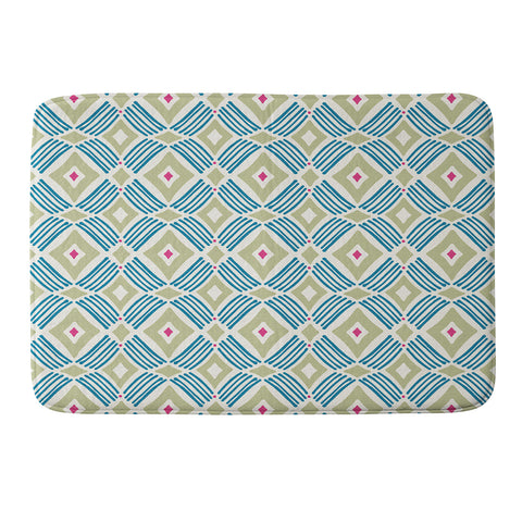 Heather Dutton Tarak Green Blue Memory Foam Bath Mat
