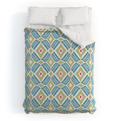 Heather Dutton Tarak Green Blue Duvet Cover