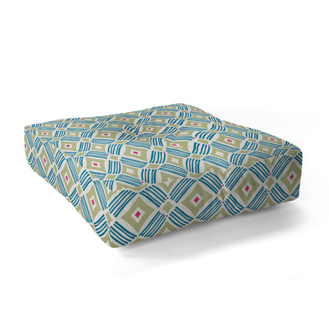 Heather Dutton Tarak Green Blue Floor Pillow Square