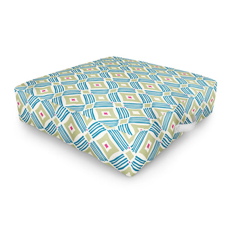 Heather Dutton Tarak Green Blue Outdoor Floor Cushion