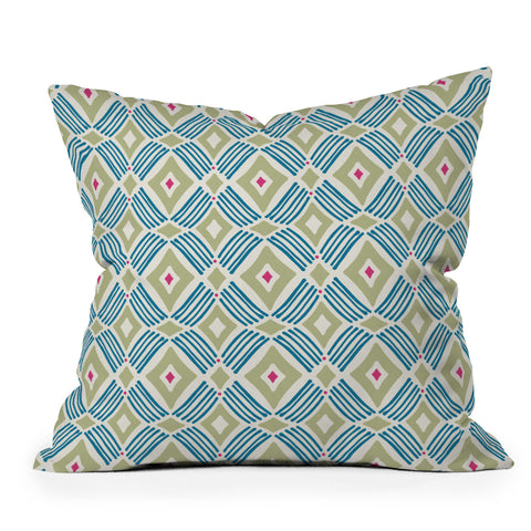 Heather Dutton Tarak Green Blue Outdoor Throw Pillow