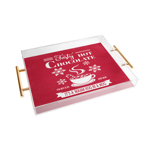 Heather Dutton Tasty Hot Chocolate Red Acrylic Tray