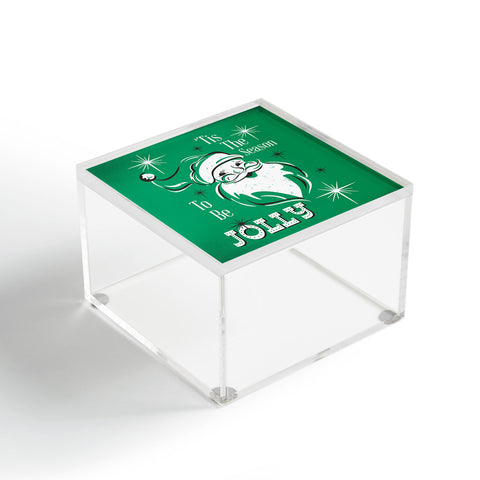Heather Dutton Tis The Season Retro Santa Green Acrylic Box