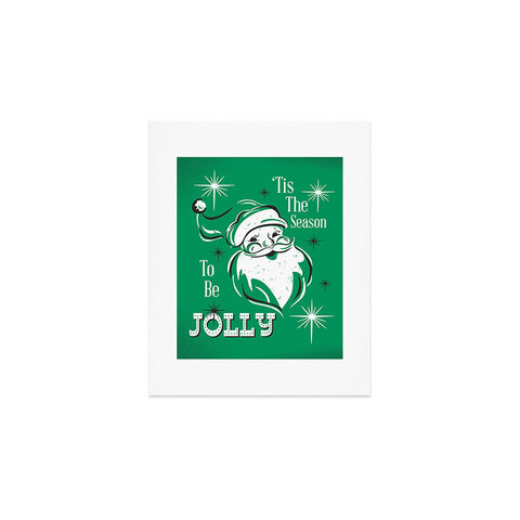 Heather Dutton Tis The Season Retro Santa Green Art Print