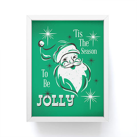 Heather Dutton Tis The Season Retro Santa Green Framed Mini Art Print