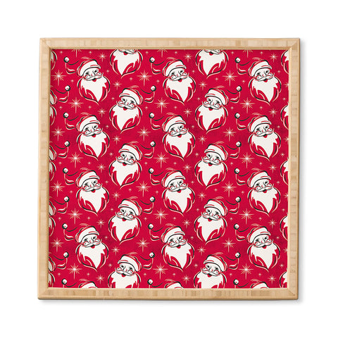 Heather Dutton Tis The Season Retro Santa Red Framed Wall Art