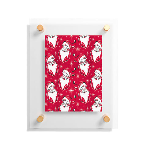 Heather Dutton Tis The Season Retro Santa Red Floating Acrylic Print