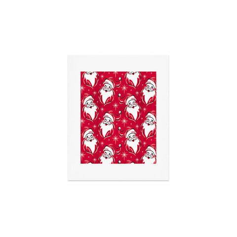 Heather Dutton Tis The Season Retro Santa Red Art Print