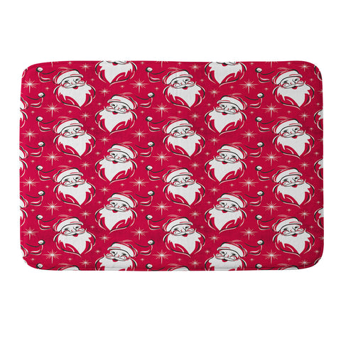 Heather Dutton Tis The Season Retro Santa Red Memory Foam Bath Mat
