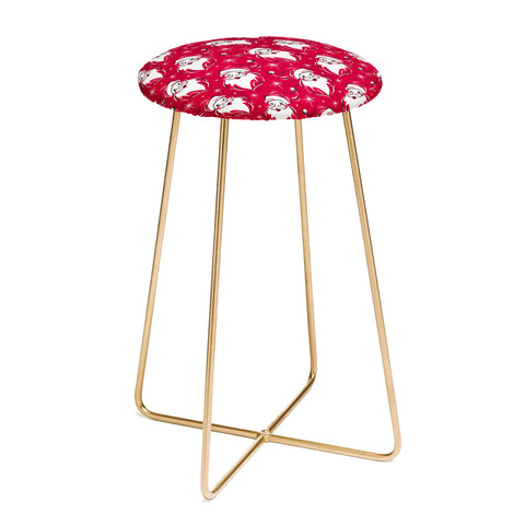 Heather Dutton Tis The Season Retro Santa Red Counter Stool