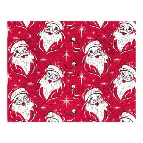 Heather Dutton Tis The Season Retro Santa Red Puzzle