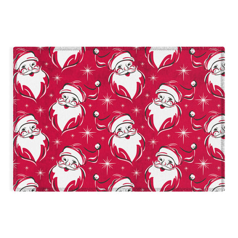 Heather Dutton Tis The Season Retro Santa Red Outdoor Rug