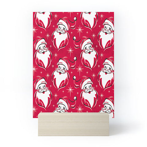 Heather Dutton Tis The Season Retro Santa Red Mini Art Print