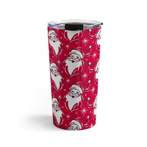 Heather Dutton Tis The Season Retro Santa Red Travel Mug