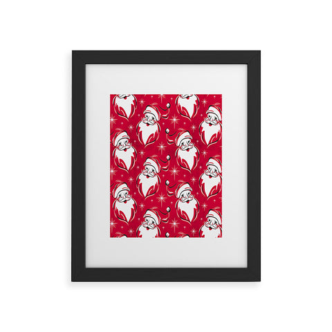 Heather Dutton Tis The Season Retro Santa Red Framed Art Print