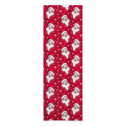 Heather Dutton Tis The Season Retro Santa Red Yoga Towel