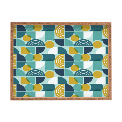 Heather Dutton Trailway Aqua Goldenrod Rectangular Tray