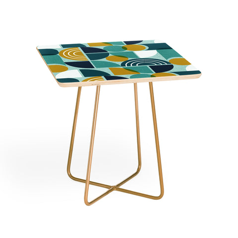 Heather Dutton Trailway Aqua Goldenrod Side Table