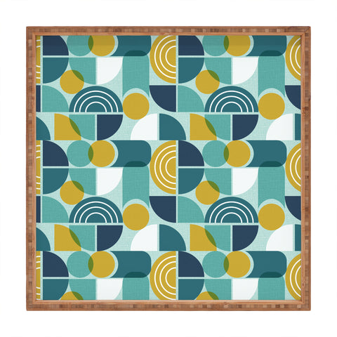 Heather Dutton Trailway Aqua Goldenrod Square Tray