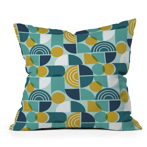 Heather Dutton Trailway Aqua Goldenrod Throw Pillow