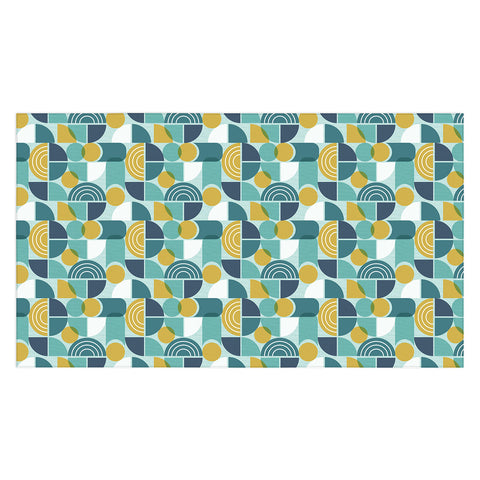 Heather Dutton Trailway Aqua Goldenrod Tablecloth