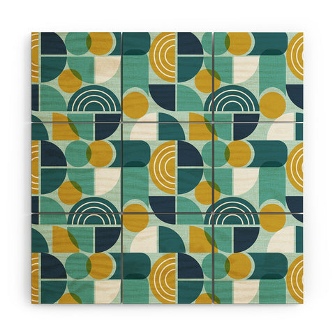 Heather Dutton Trailway Aqua Goldenrod Wood Wall Mural