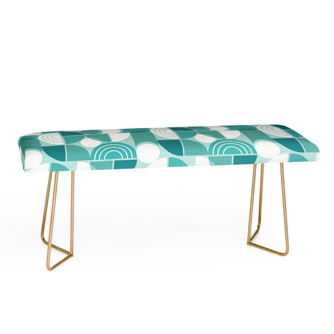 Heather Dutton Trailway Aqua White Bench