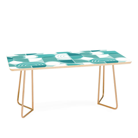 Heather Dutton Trailway Aqua White Coffee Table