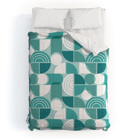 Heather Dutton Trailway Aqua White Comforter