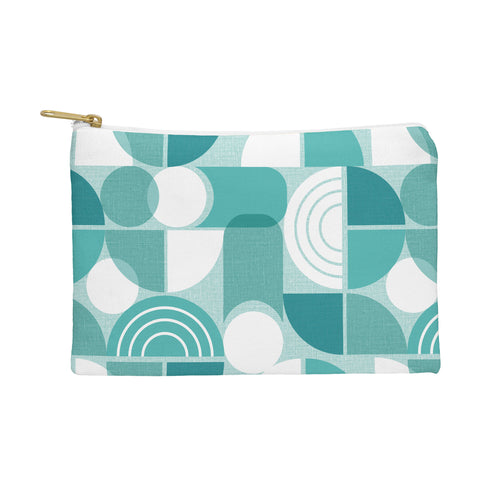 Heather Dutton Trailway Aqua White Pouch