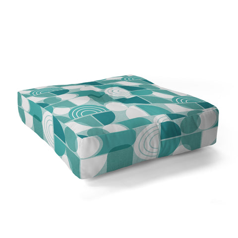 Heather Dutton Trailway Aqua White Floor Pillow Square