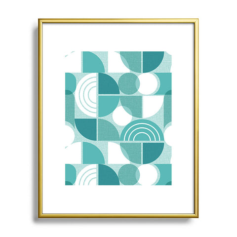Heather Dutton Trailway Aqua White Metal Framed Art Print
