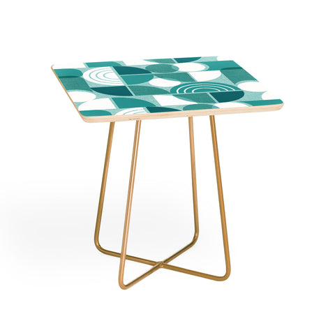 Heather Dutton Trailway Aqua White Side Table
