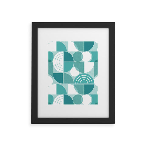 Heather Dutton Trailway Aqua White Framed Art Print