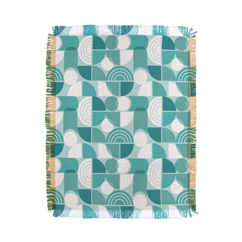 Heather Dutton Trailway Aqua White Throw Blanket