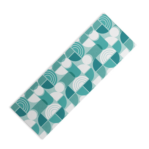 Heather Dutton Trailway Aqua White Yoga Mat