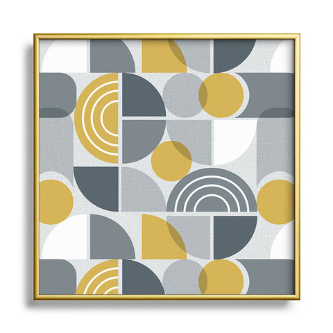 Heather Dutton Trailway Grey Goldenrod Square Metal Framed Art Print