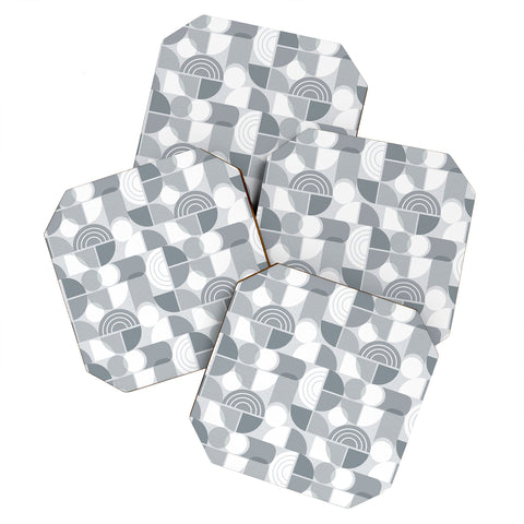 Heather Dutton Trailway Grey White Coaster Set