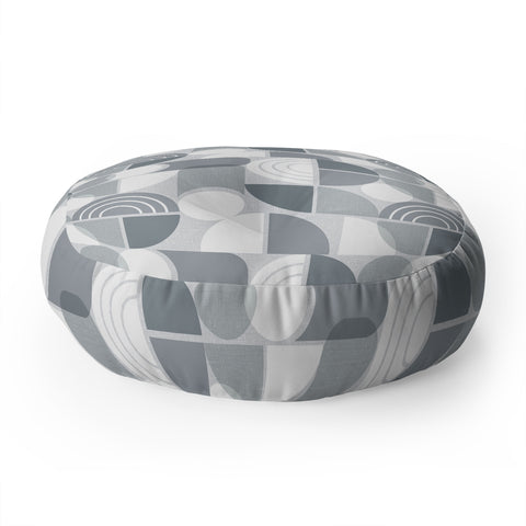 Heather Dutton Trailway Grey White Floor Pillow Round