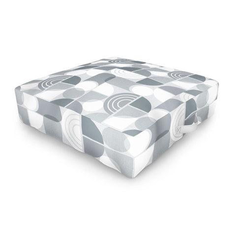 Heather Dutton Trailway Grey White Outdoor Floor Cushion