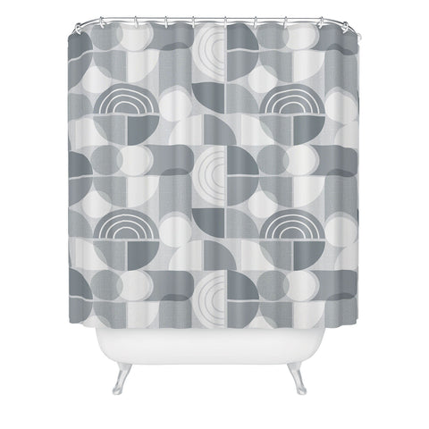 Heather Dutton Trailway Grey White Shower Curtain