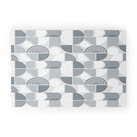 Heather Dutton Trailway Grey White Welcome Mat