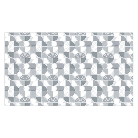 Heather Dutton Trailway Grey White Tablecloth